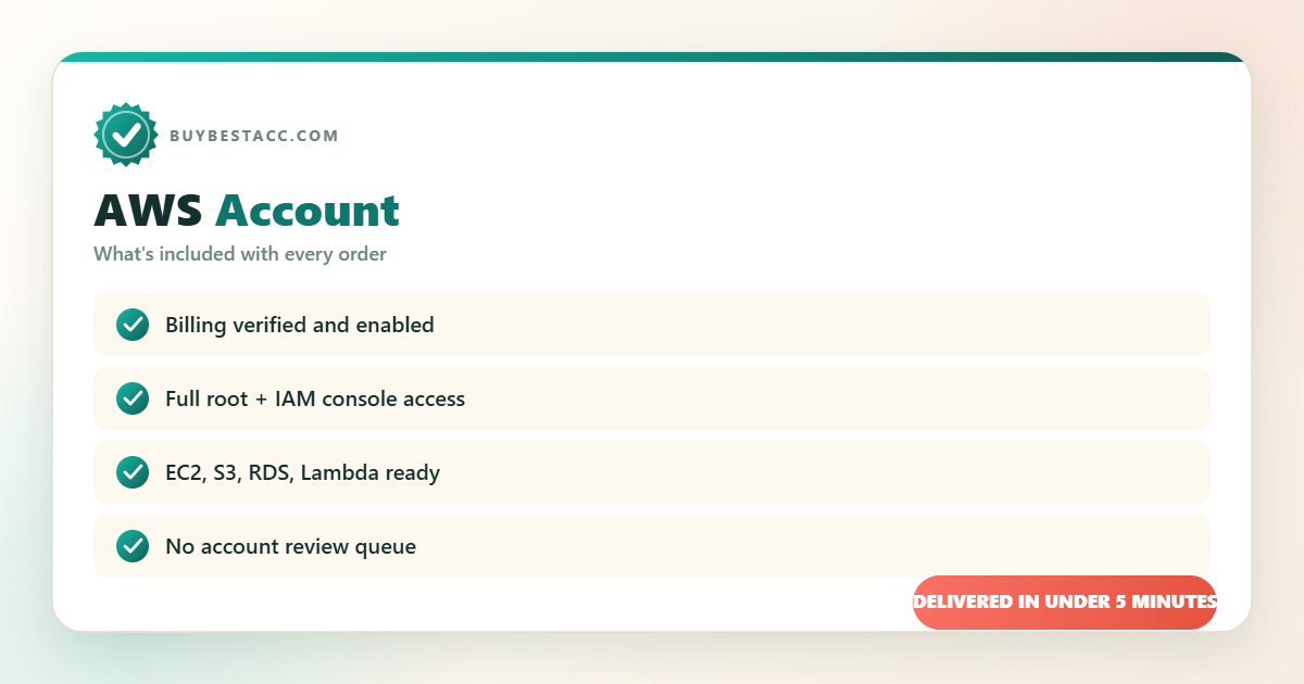 Buy AWS Account from BuyBestAcc — everything included with your order
