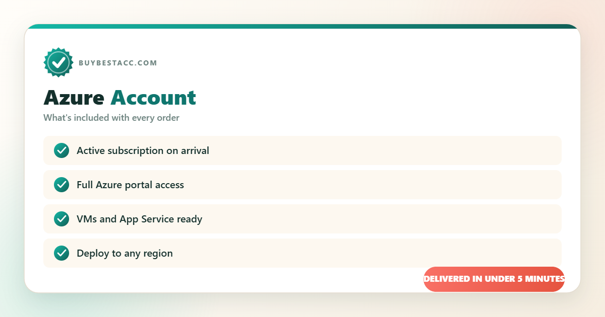 Buy Azure Account from BuyBestAcc — everything included with your order
