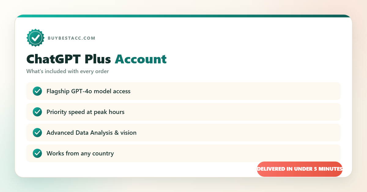 Buy ChatGPT Plus Account from BuyBestAcc — everything included with your order