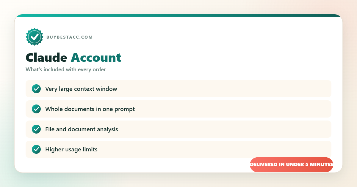 Buy Claude Account from BuyBestAcc — everything included with your order