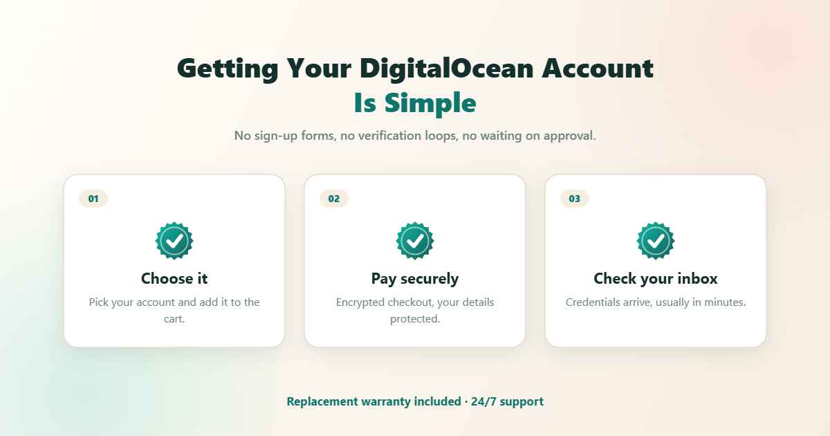 How your DigitalOcean account is delivered by BuyBestAcc in three steps