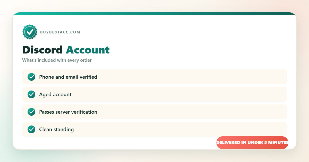 Buy Discord Account from BuyBestAcc — everything included with your order