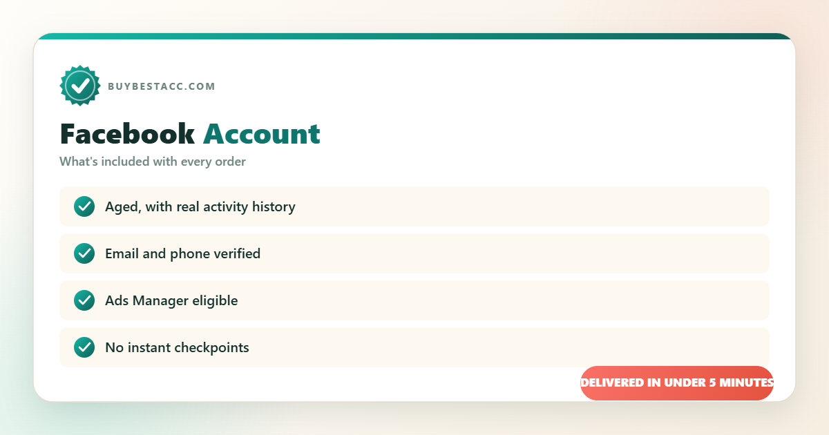 Buy Facebook Account from BuyBestAcc — everything included with your order