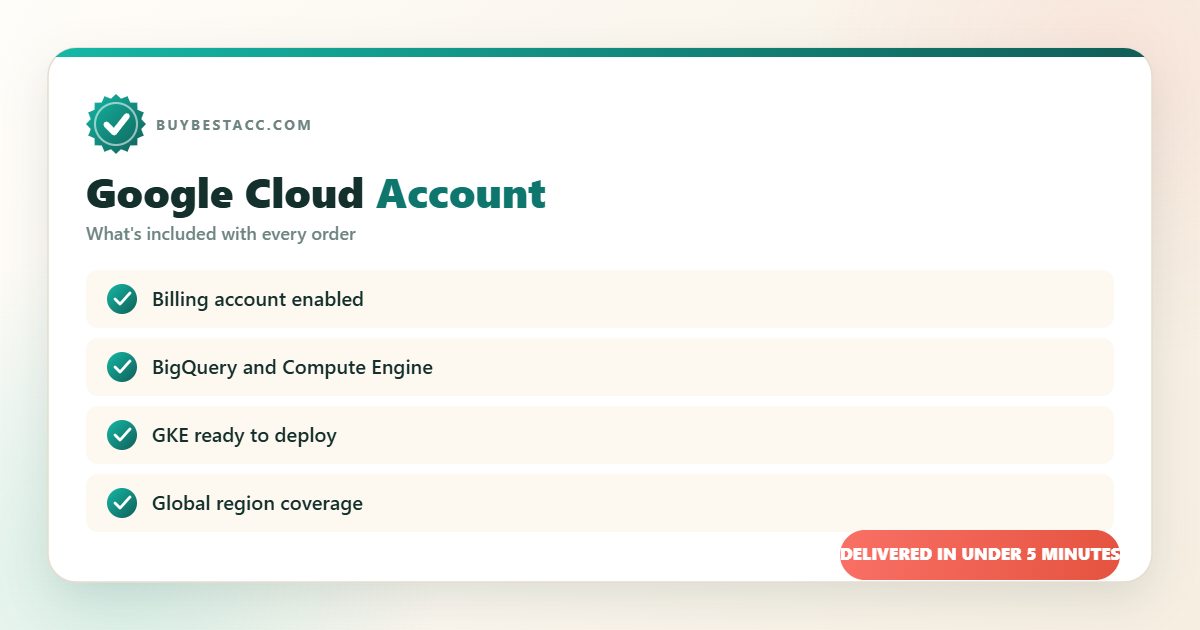 Buy Google Cloud Account from BuyBestAcc — everything included with your order