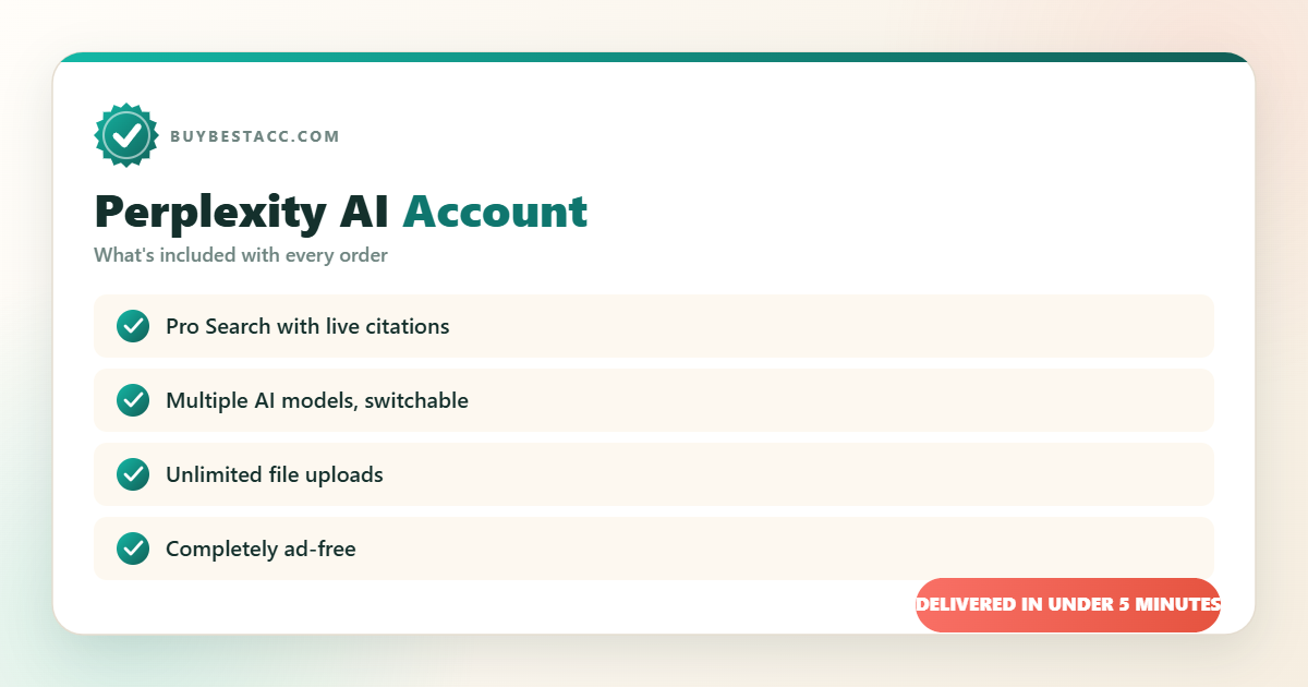 Buy Perplexity AI Account from BuyBestAcc — everything included with your order