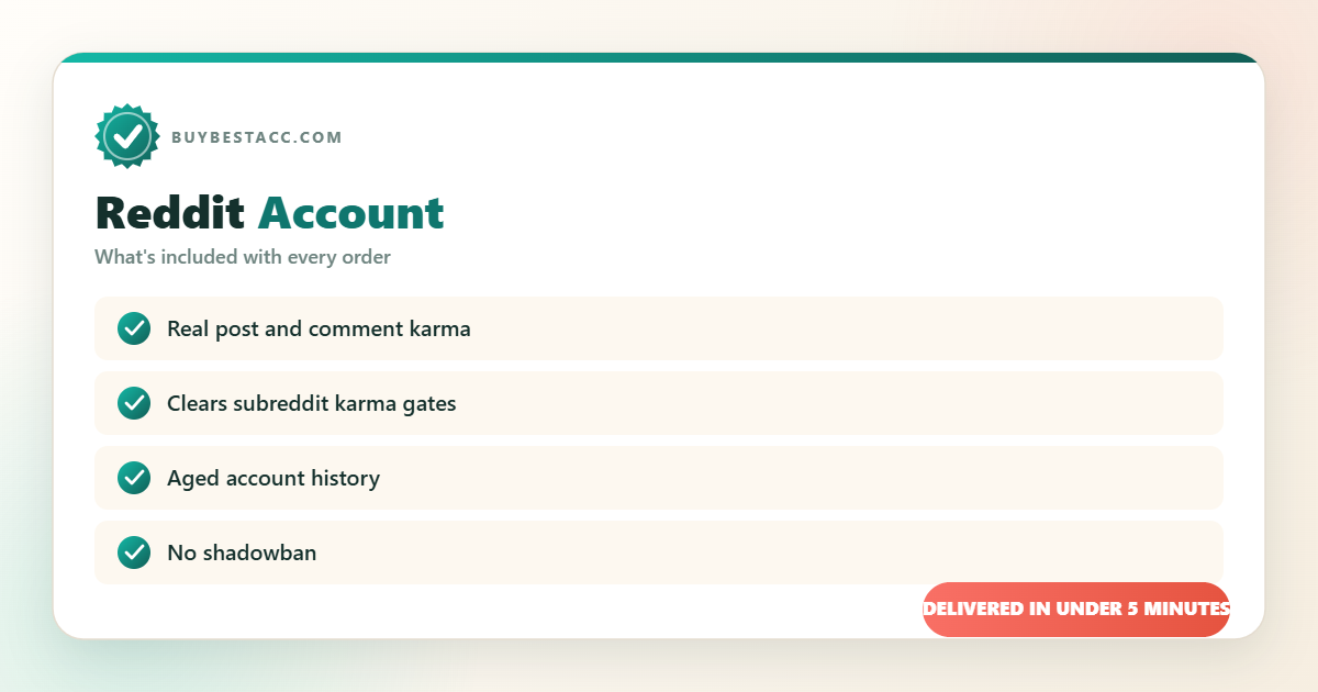 Buy Reddit Account from BuyBestAcc — everything included with your order