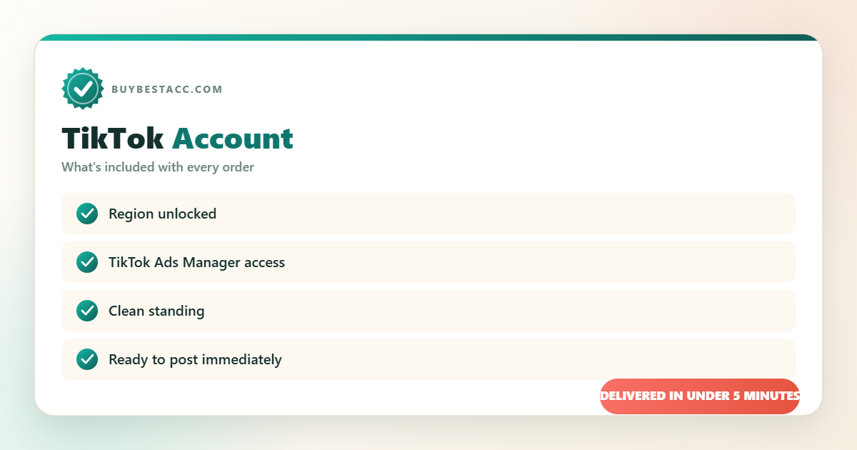 Buy TikTok Account from BuyBestAcc — everything included with your order
